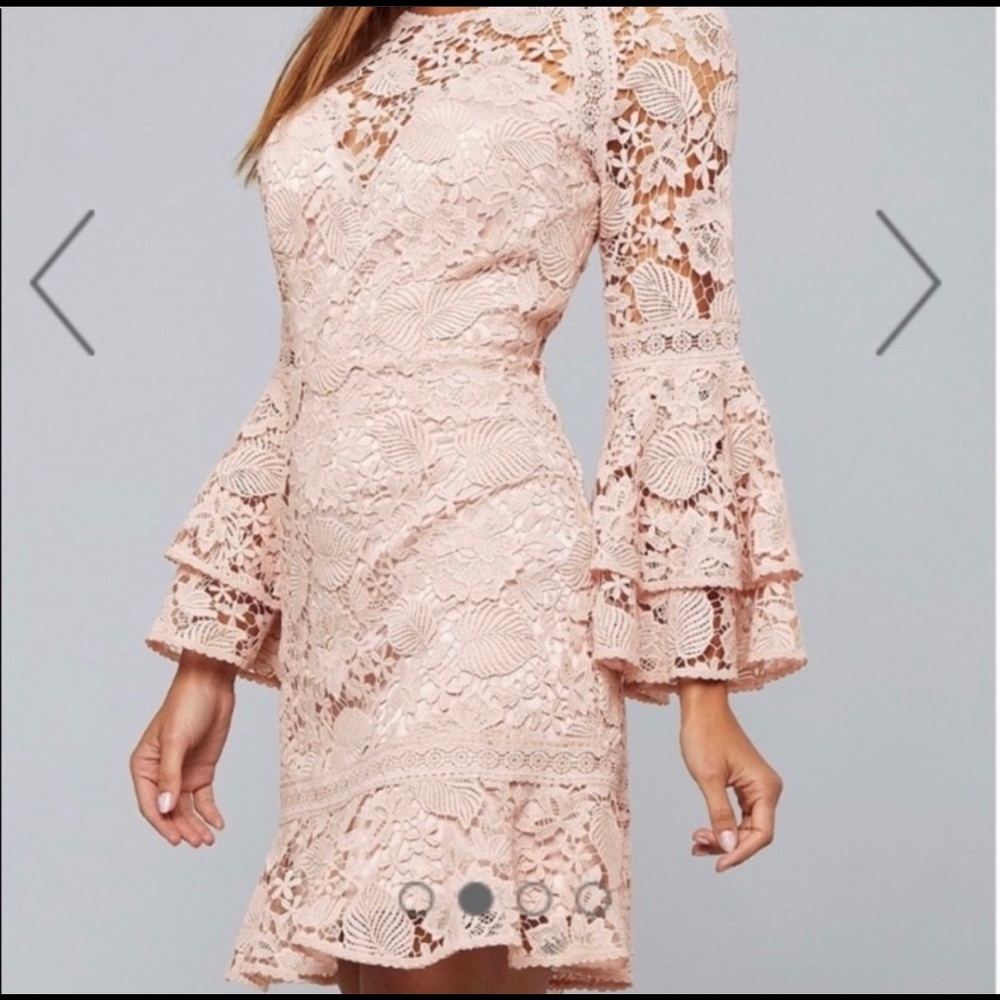 Bebe long sleeve lace cocktail dress
